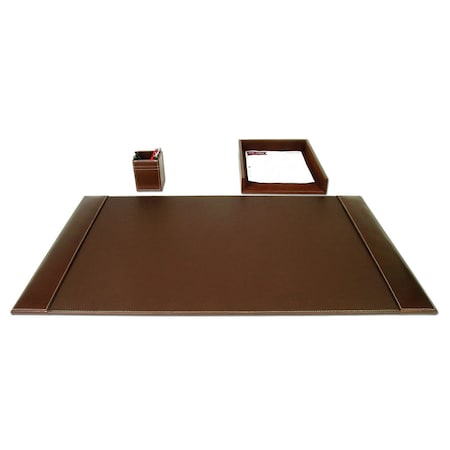 Dacasso Rustic Brown Leather 3-Piece Desk Set DF-3237
